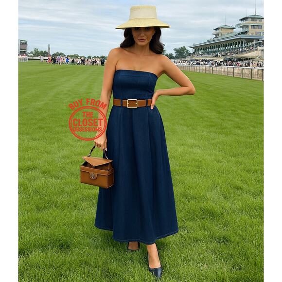 ZARA BLOGGER FAVE!!! Belted Strapless Dress NWT - Picture 1 of 16